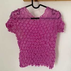 Magenta sheer stretch top